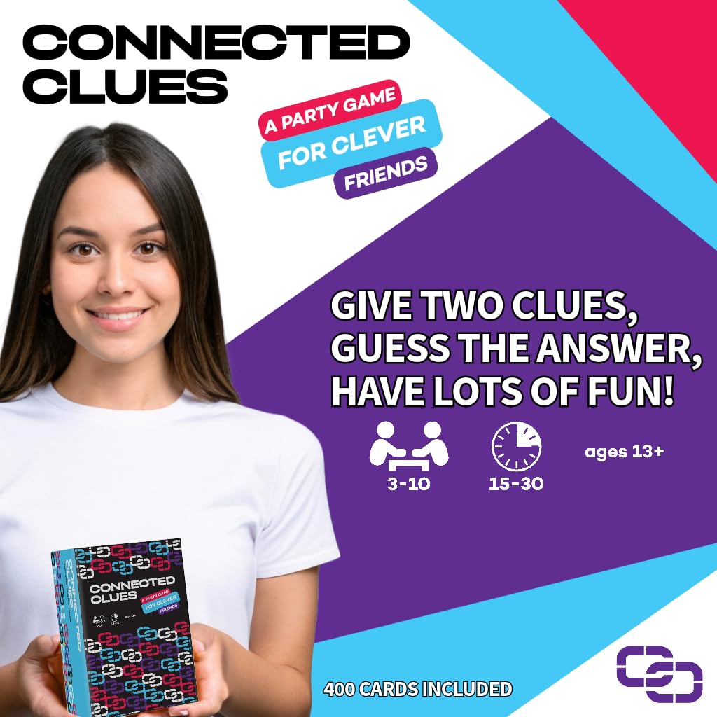 Connected Clues selected cards display ideal for varied categories during group play