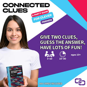 Connected Clues selected cards display ideal for varied categories during group play