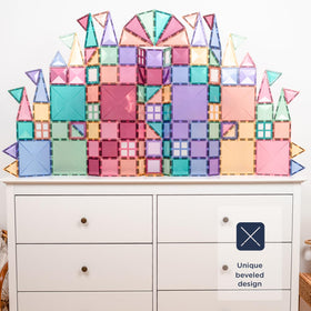 CONNETIX Pastel Creative Pack equilateral triangles enable stable, symmetrical designs.