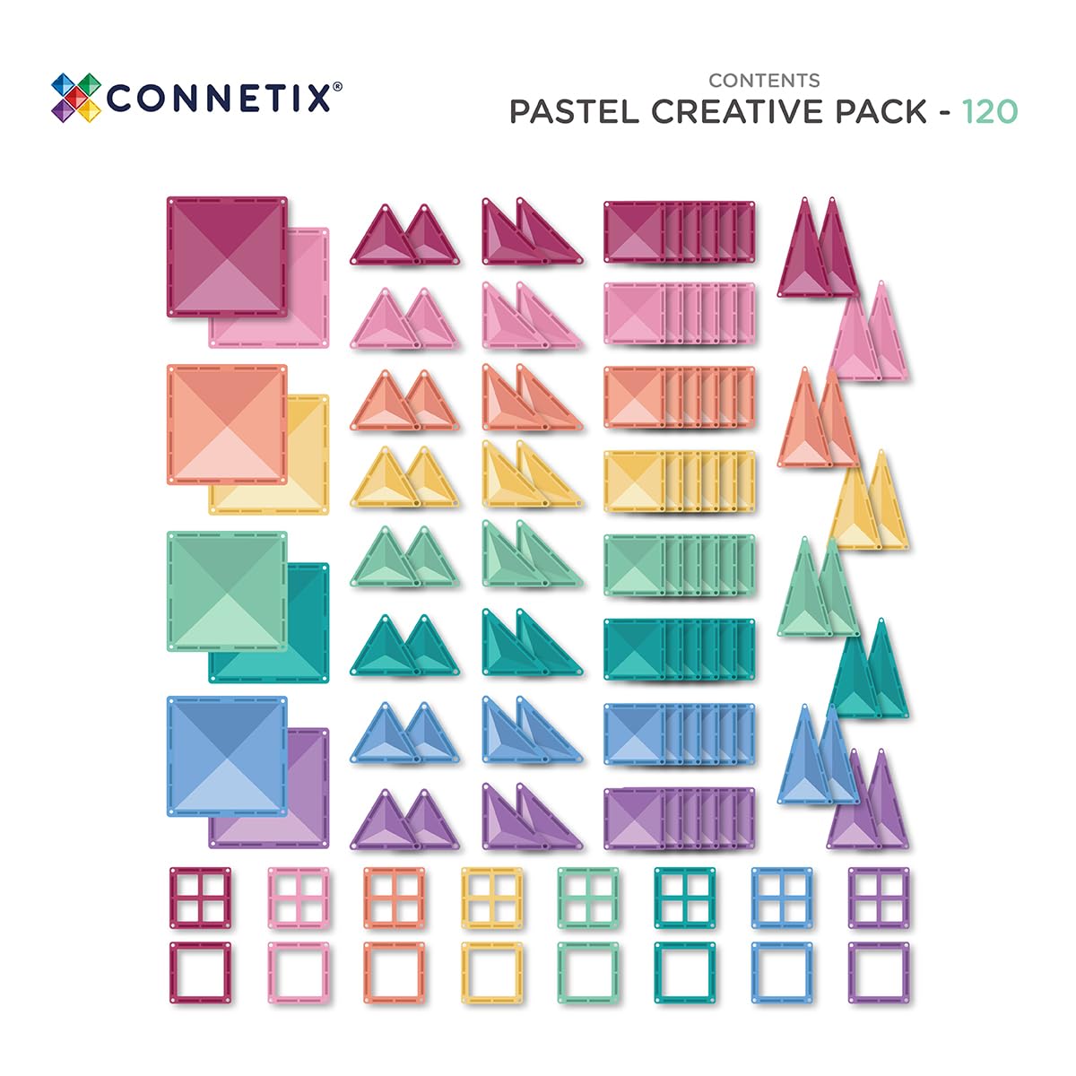 CONNETIX Pastel Creative Pack window and door pieces add opening features for pretend play.