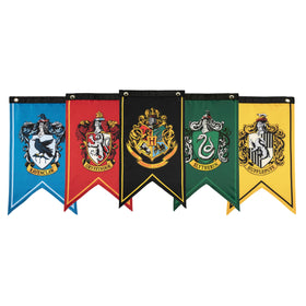 CON*QUEST Hogwarts crest banner flag for indoor display and dorm decor.
