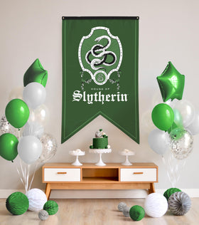 CON*QUEST durable 300D Oxford banner displays vibrant Slytherin colors.