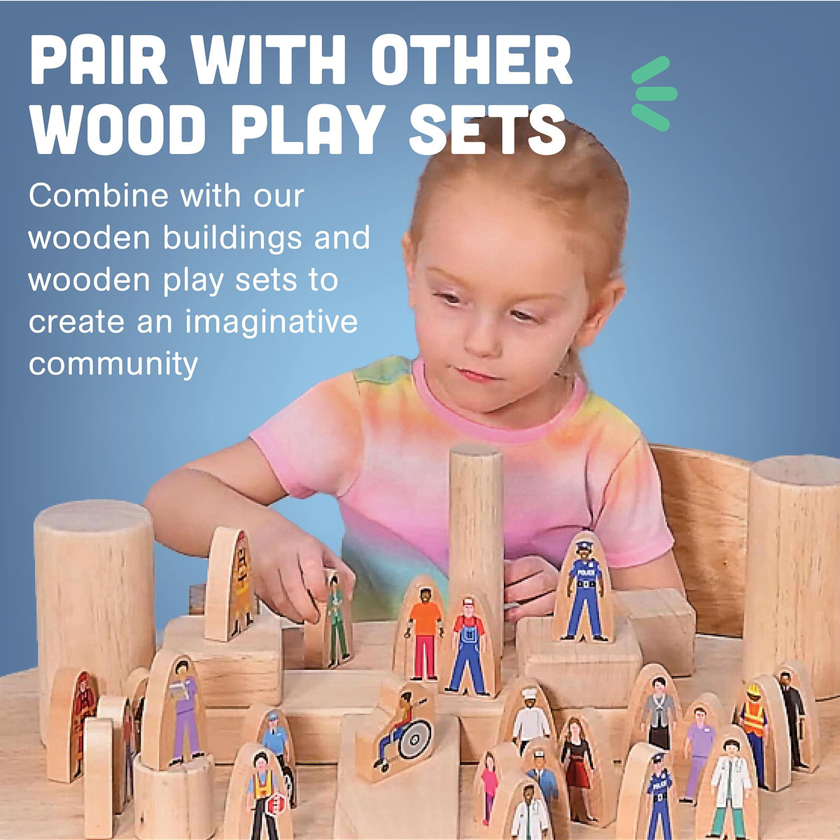 Constructive Playthings ages 3-plus figures spark imaginative community play.