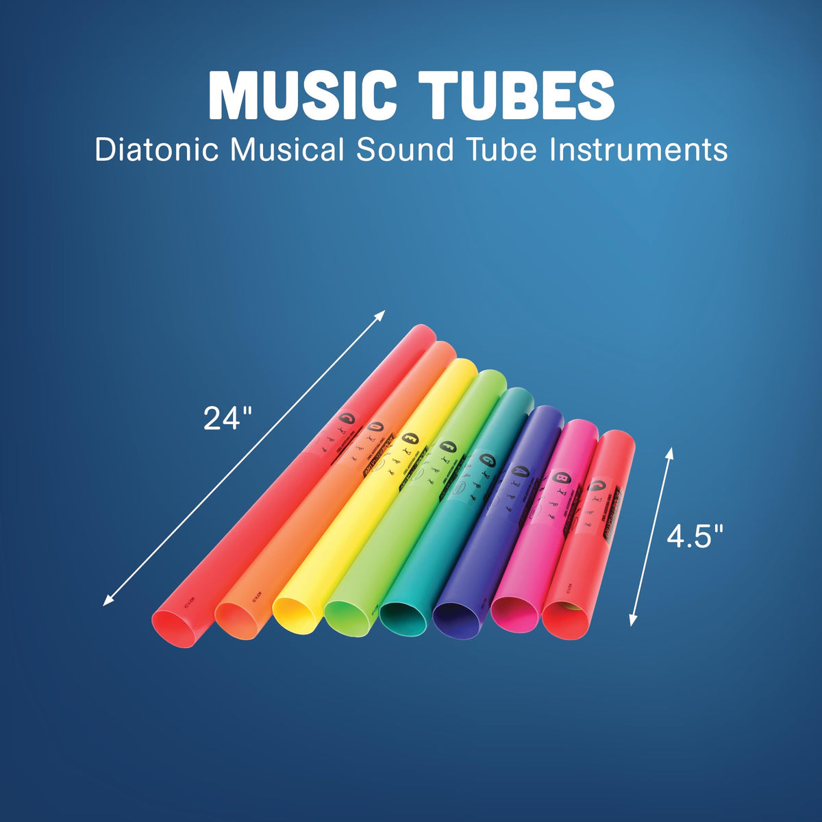 Constructive Playthings Boomwhackers help kids learn pitch relationships through sequence and length.