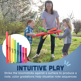 Constructive Playthings Boomwhackers lightweight tubes designed for easy strikes on any surface.