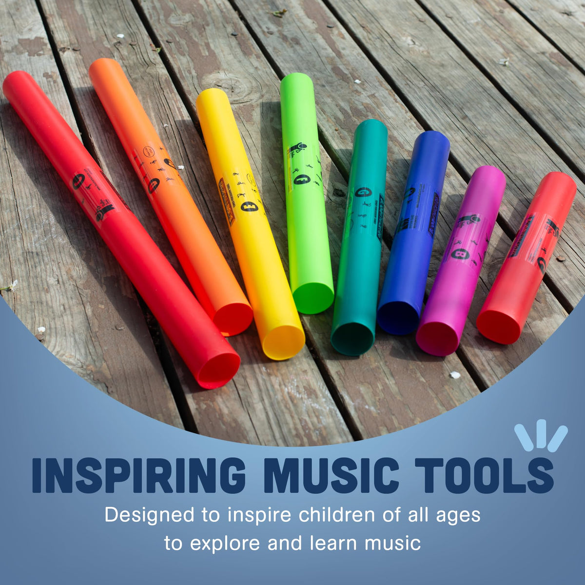 Constructive Playthings Boomwhackers encourage cooperative music making in classrooms.