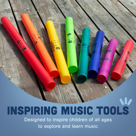 Constructive Playthings Boomwhackers encourage cooperative music making in classrooms.
