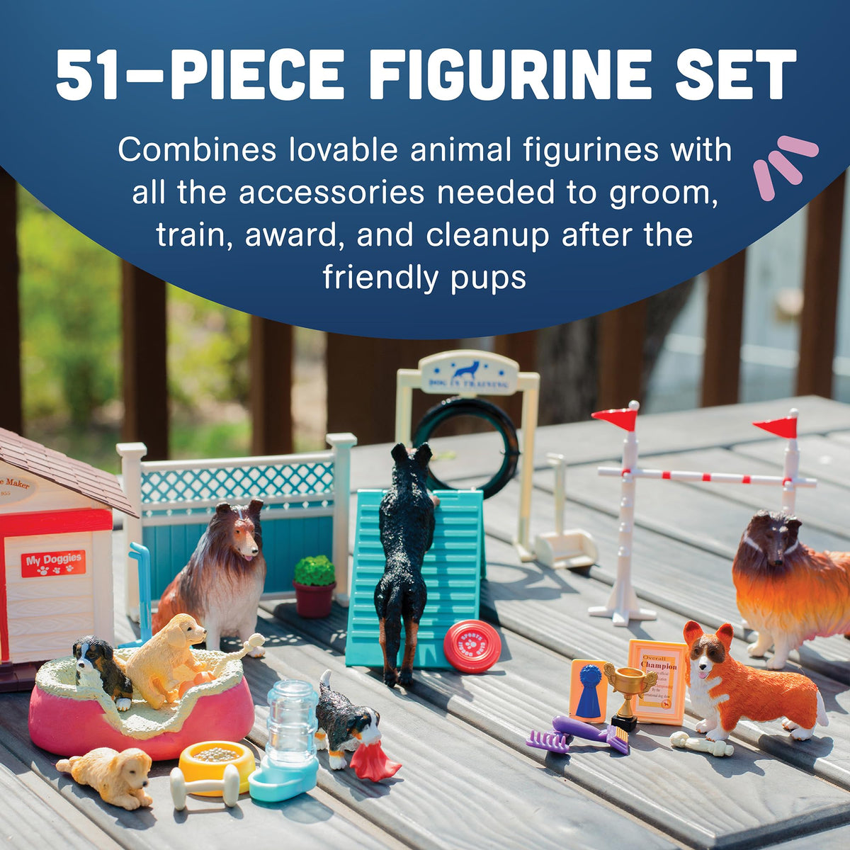 Constructive Playthings Dog Academy Corgi figurine for creative storytelling