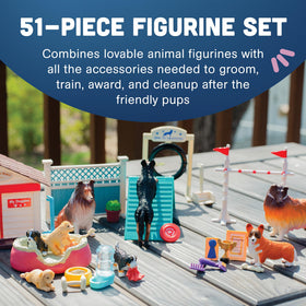 Constructive Playthings Dog Academy Corgi figurine for creative storytelling