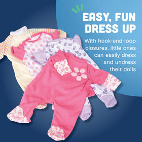 Constructive Playthings durable doll sleepwear set designed for frequent pretend play