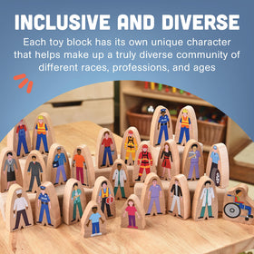 Constructive Playthings durable wood figures withstand years of imaginative play.