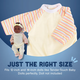 Constructive Playthings machine-washable doll pajamas for quick cleanup after playtime