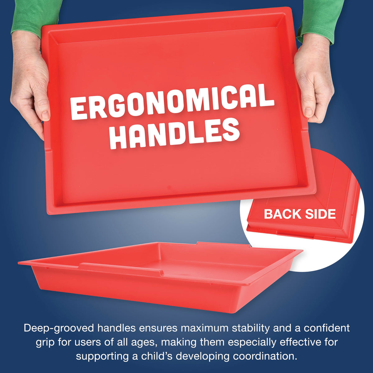 Constructive Playthings messy tray green helps organize small pieces in classrooms