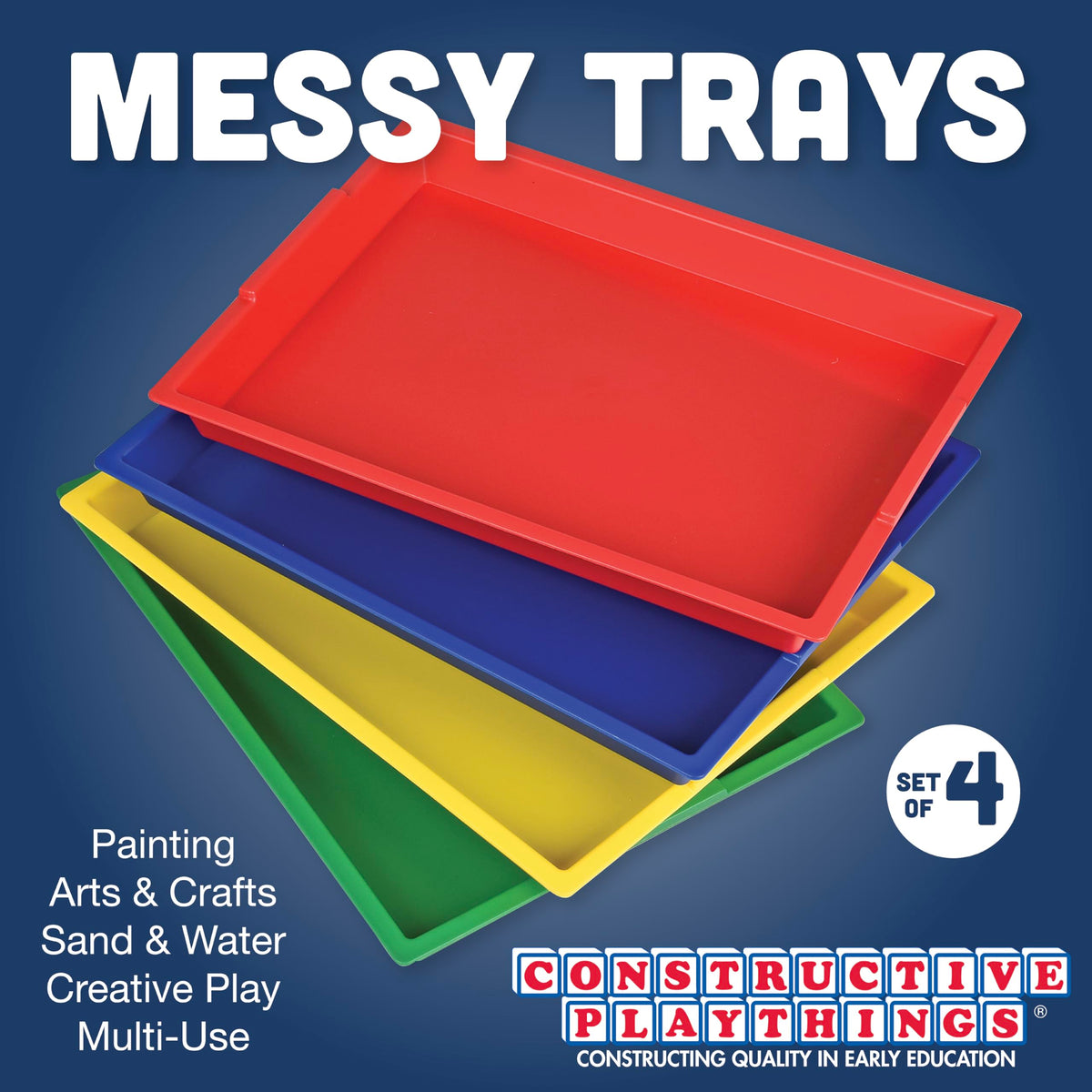 Constructive Playthings messy tray yellow ideal for water play and cleanup
