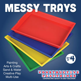Constructive Playthings messy tray yellow ideal for water play and cleanup