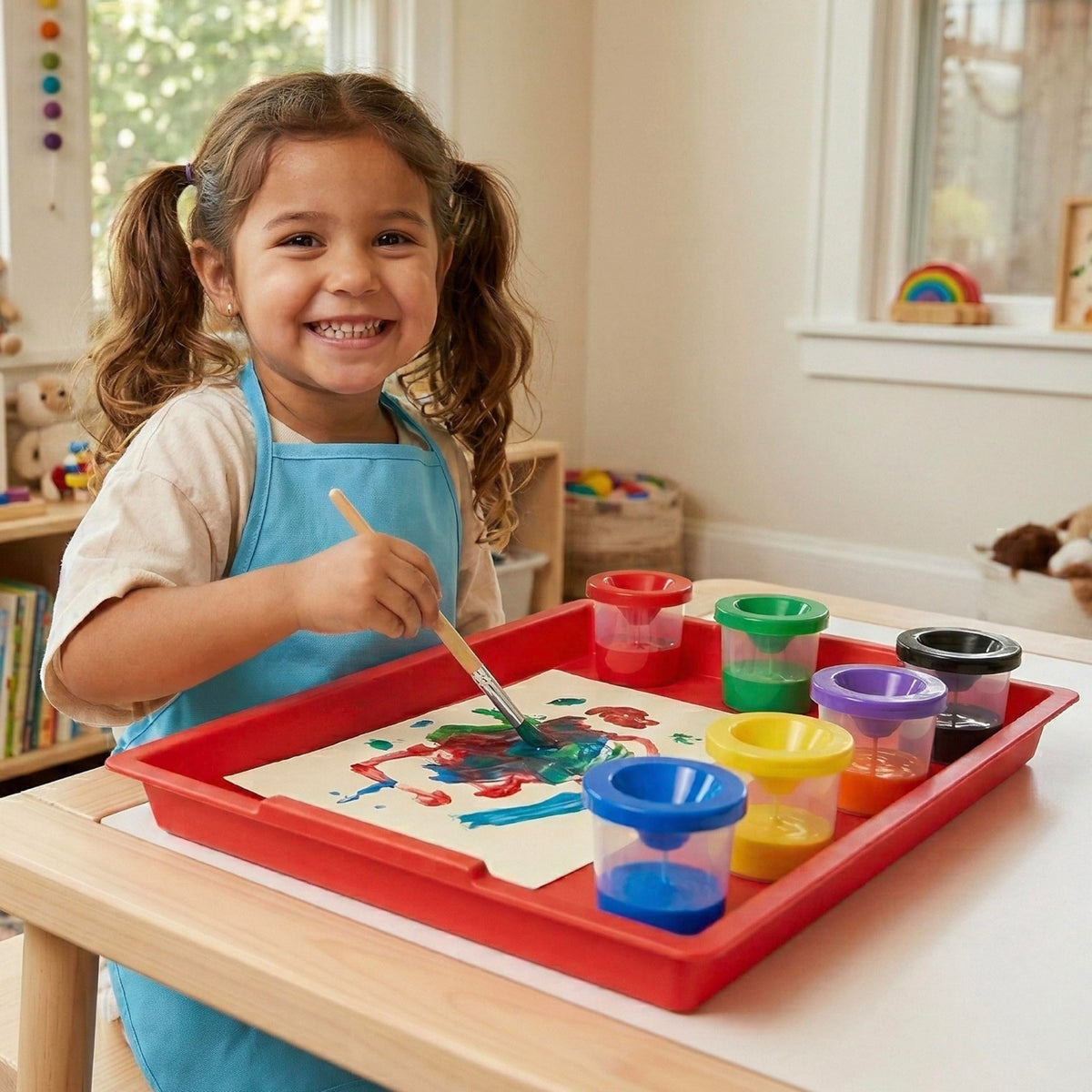Constructive Playthings yellow tray designed for busy early learning spaces