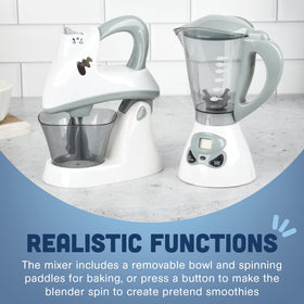 Constructive Playthings set that holds liquids for realistic appliance-style play.