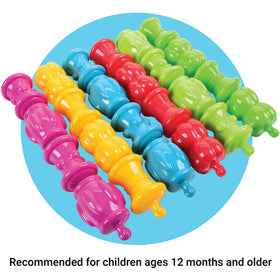 Constructive Playthings yellow snap bead enhances color matching and quick assembly.