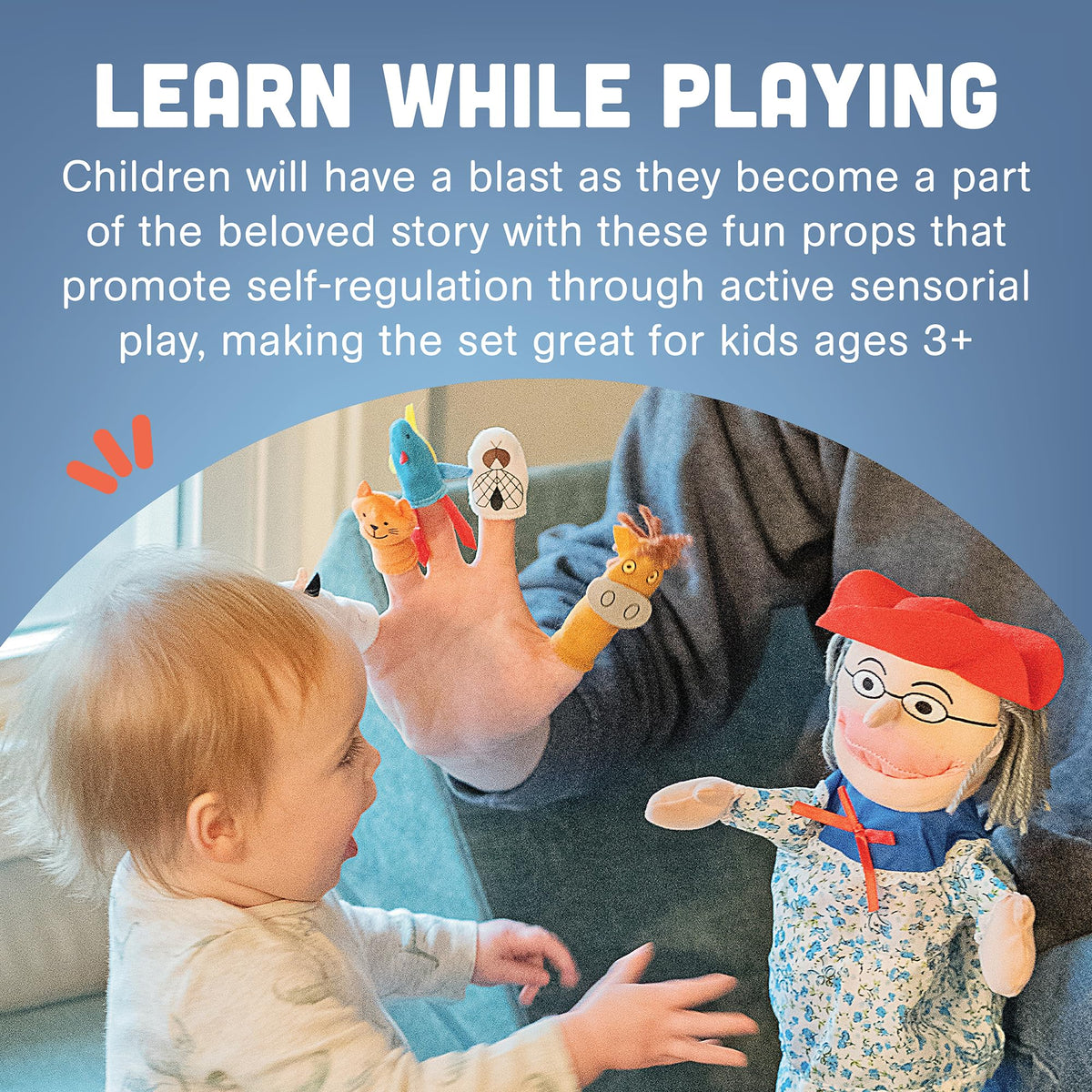 Soft washable fabric of the prop set for quick cleanup after play sessions.