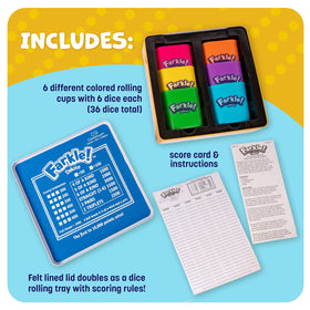Continuum Games Farkle Deluxe rolling tray doubles as a smooth play surface.
