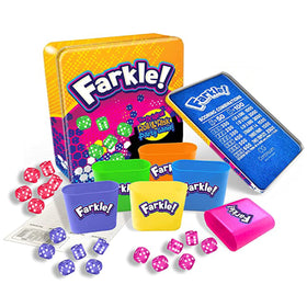 Continuum Games Farkle Deluxe dice set with colorful dice for quick turns.