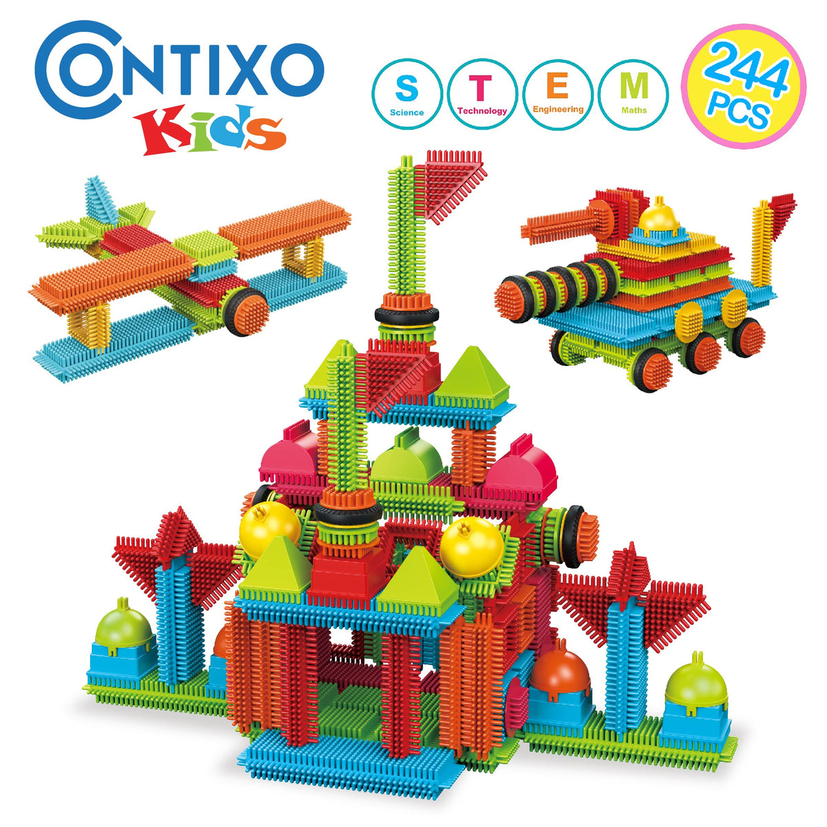 Contixo educational toy helps develop fine motor skills and problem solving.
