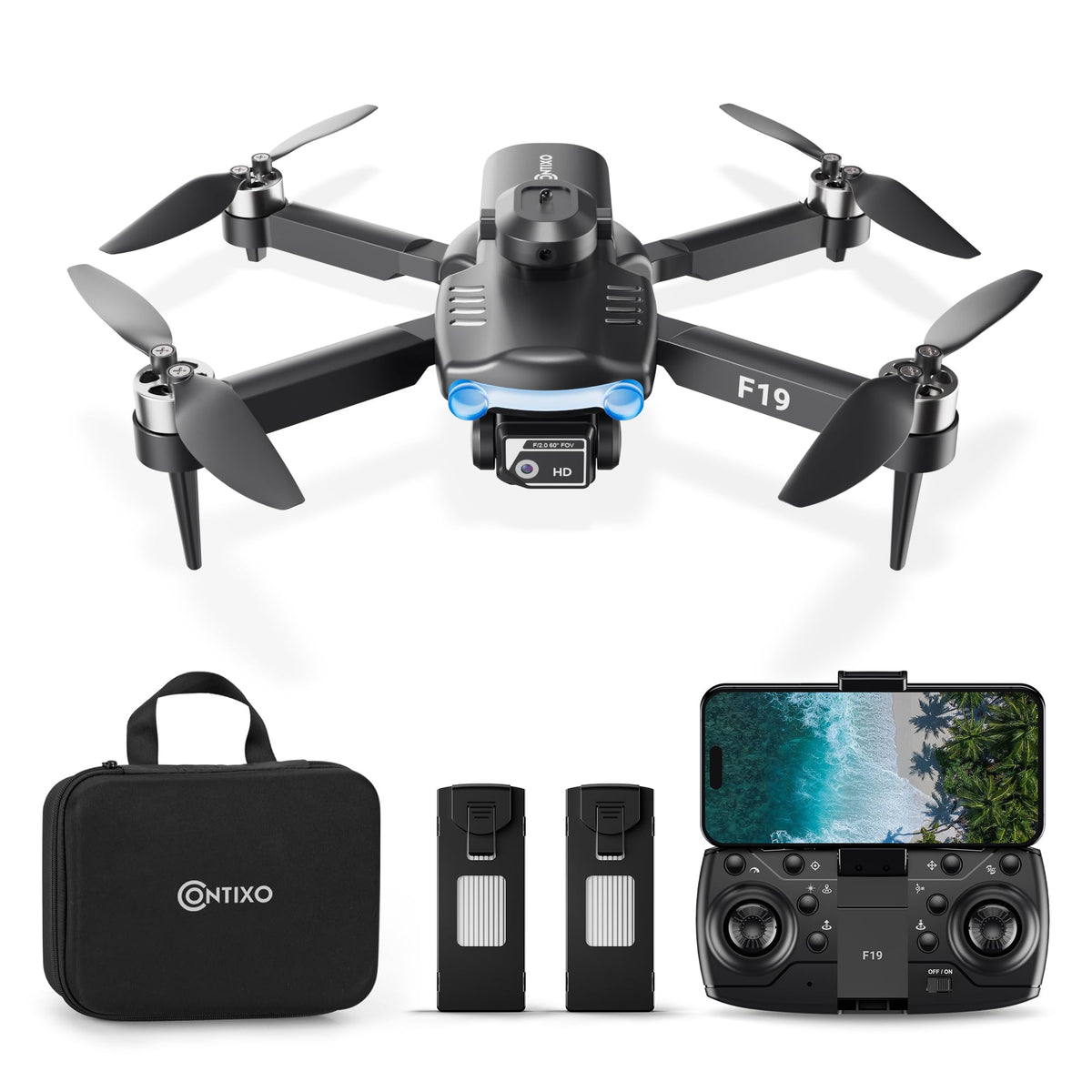 Contixo F19 1080p camera drone captures sharp aerial shots for beginners