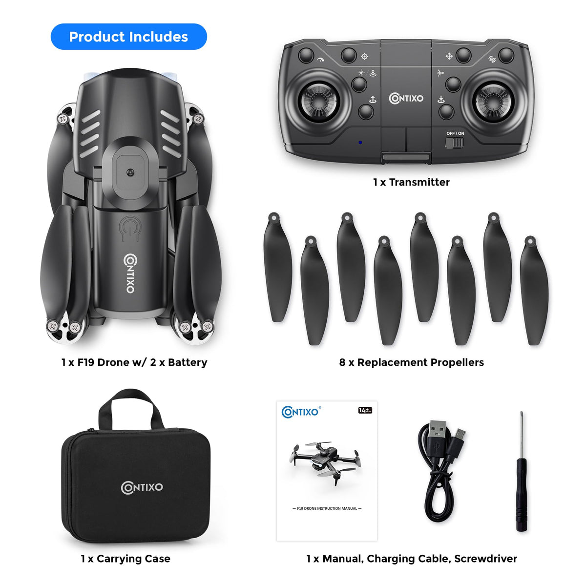 Contixo F19 360-degree flips enable dynamic aerial tricks