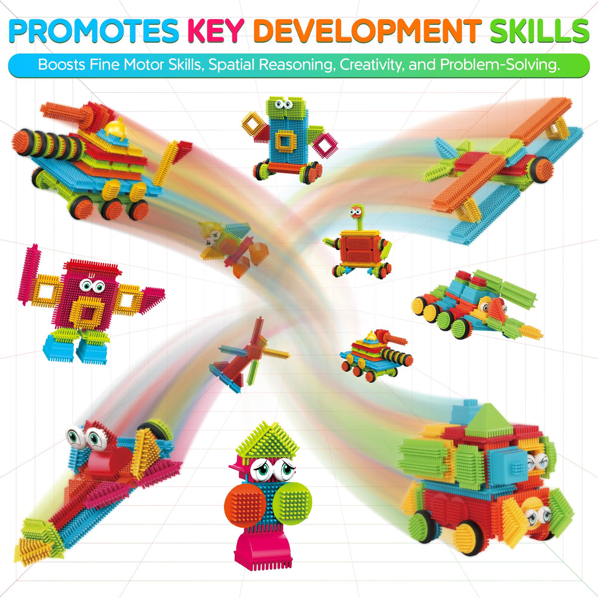 Contixo group activity with bristle tiles supports cooperative classroom play.