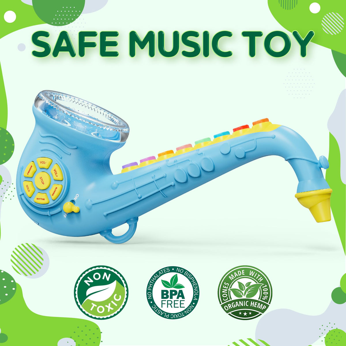 Contixo KT1 toddler-friendly instrument to build rhythm and finger coordination during pretend play.