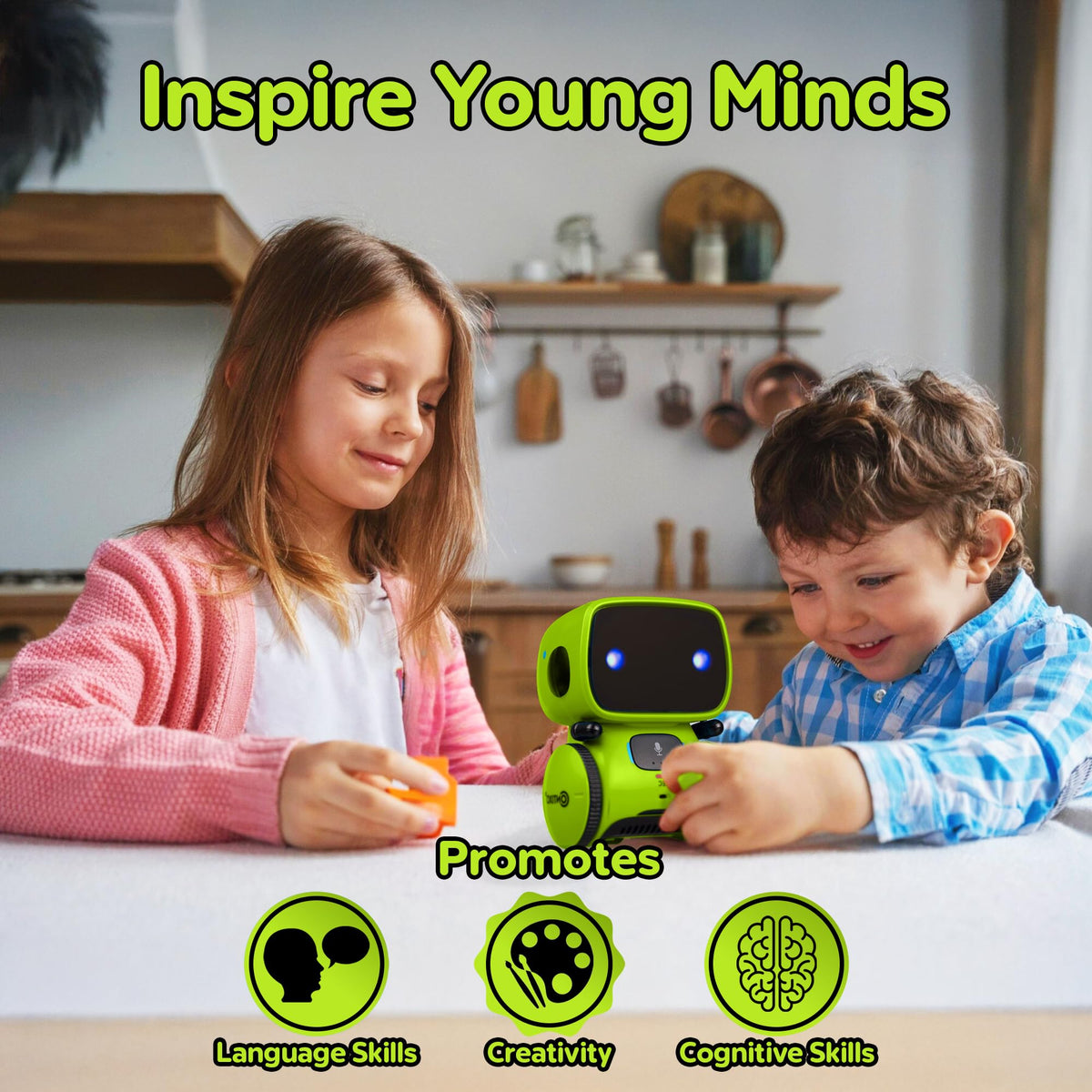Contixo R1 robot toy dancing mode invites active, imaginative play.