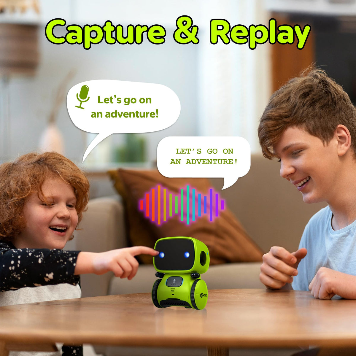 Contixo R1 recording feature captures an 8-second message for replay.