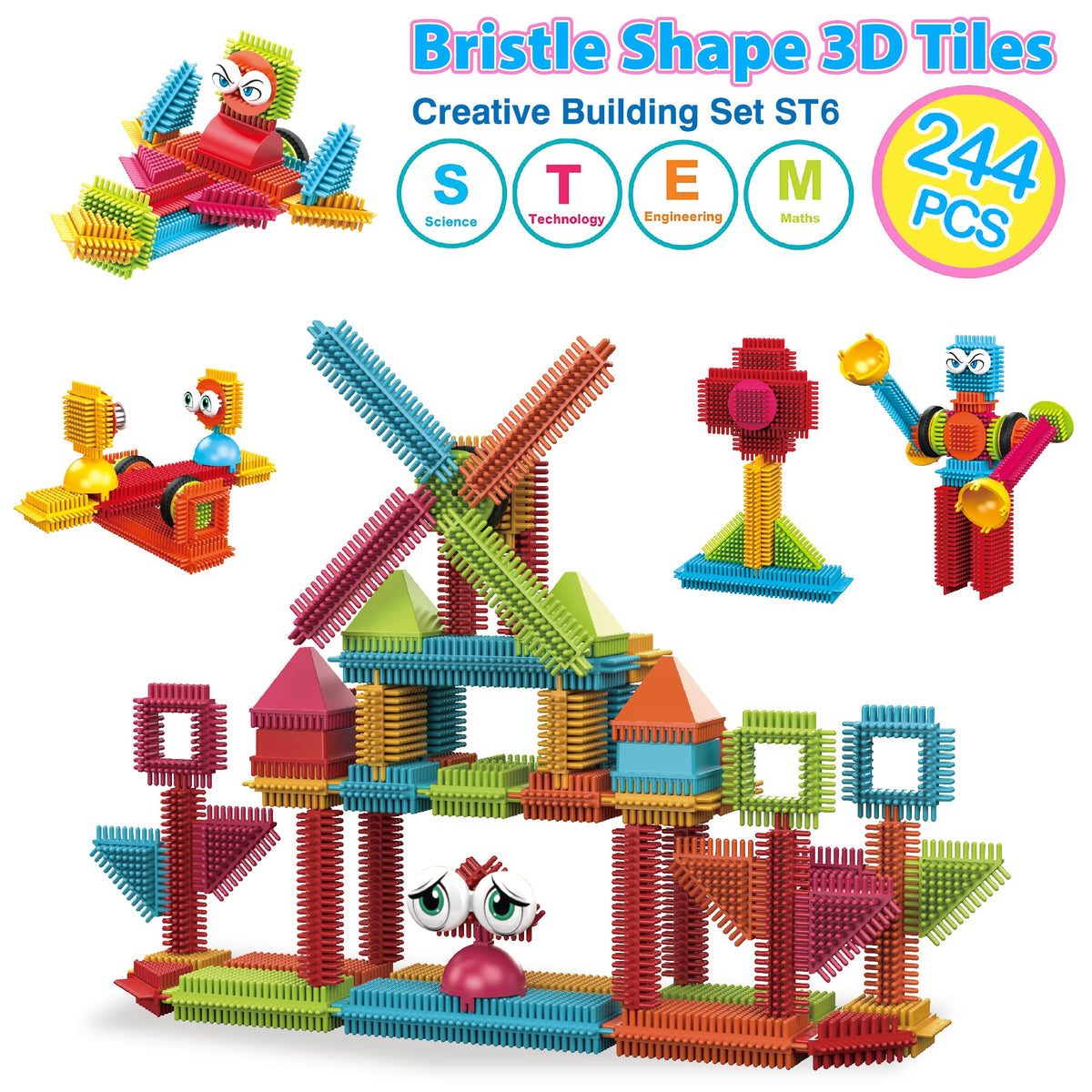 Contixo vibrant tiles stimulate imagination and creative design during play.