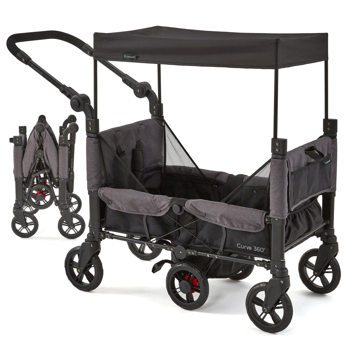 Contours Curve 360 with Insta-Spin center-zone wheels for nimble, zero-turning navigation.