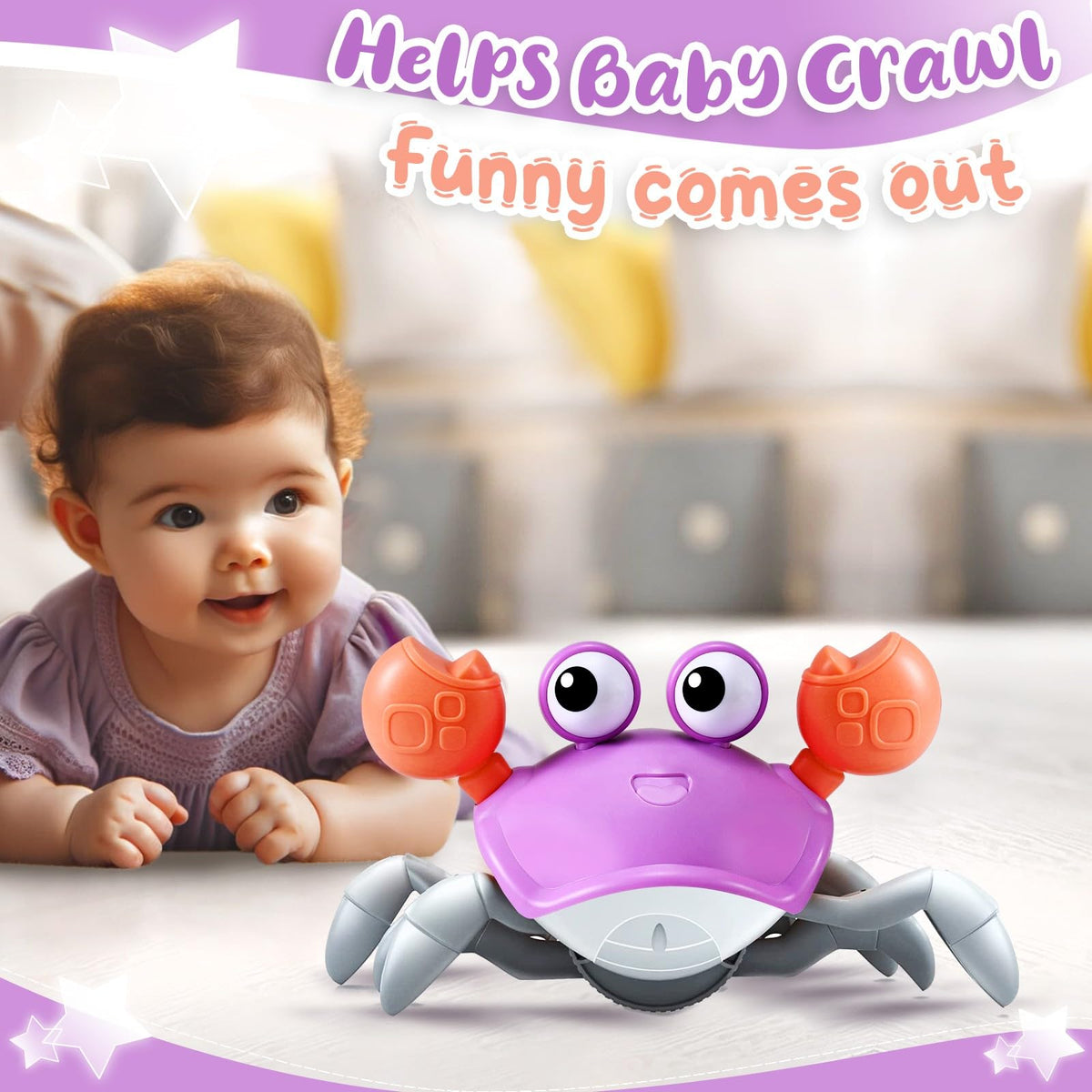 Control Future crab toy design appeals to toddlers and family playtime.
