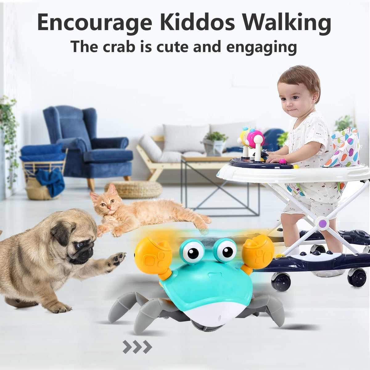 Control Future Crawling Crab Toy delights siblings and pets during family play