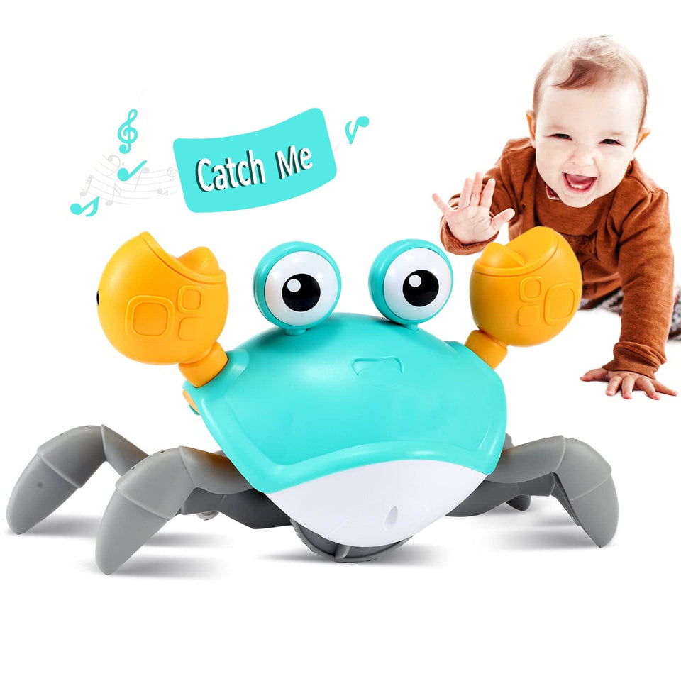 Control Future Crawling Crab Toy in motion encourages tummy time exploration