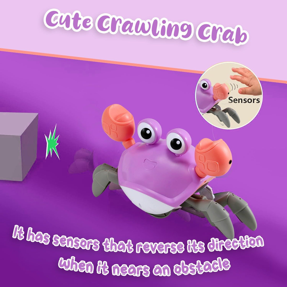 Control Future interactive crab toy with music and lights engages infants during play.