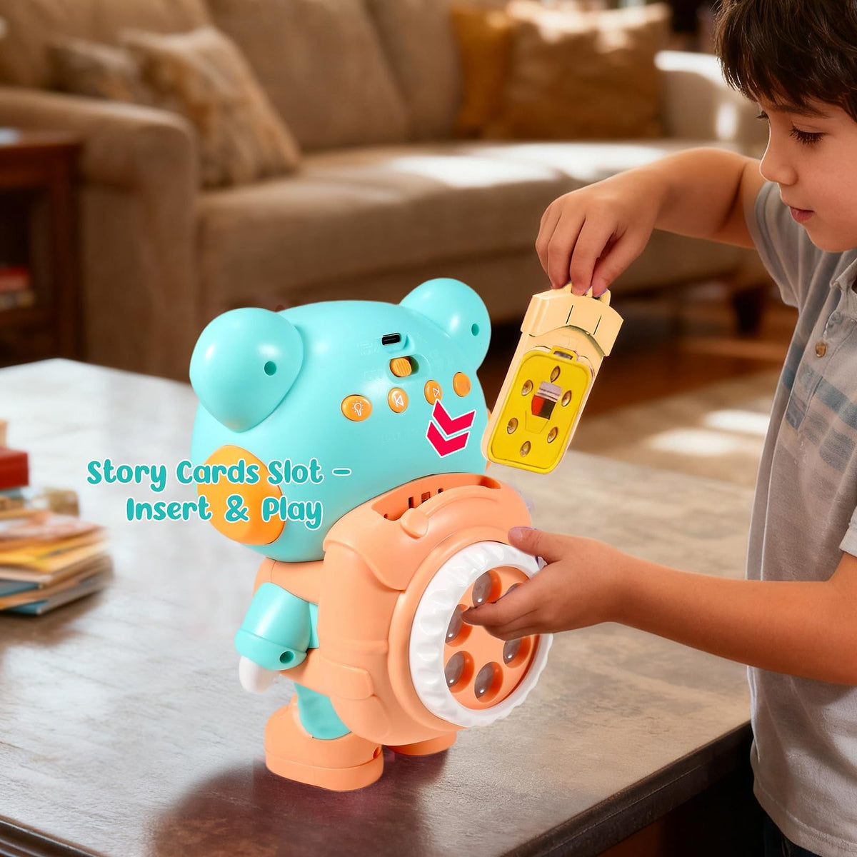 Control Future Little Bear Story Dream Projector volume control in use