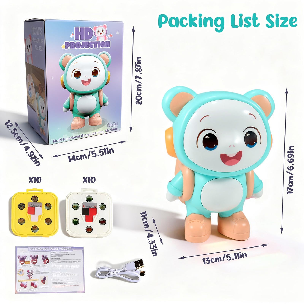 Control Future Little Bear Story Dream Projector night-light feature active
