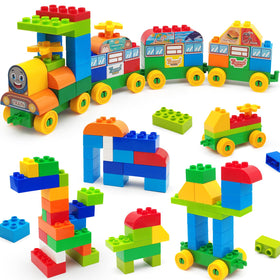 CONVENTEJOY 90-pcs classic blocks set for toddlers with bright colors for creative play.