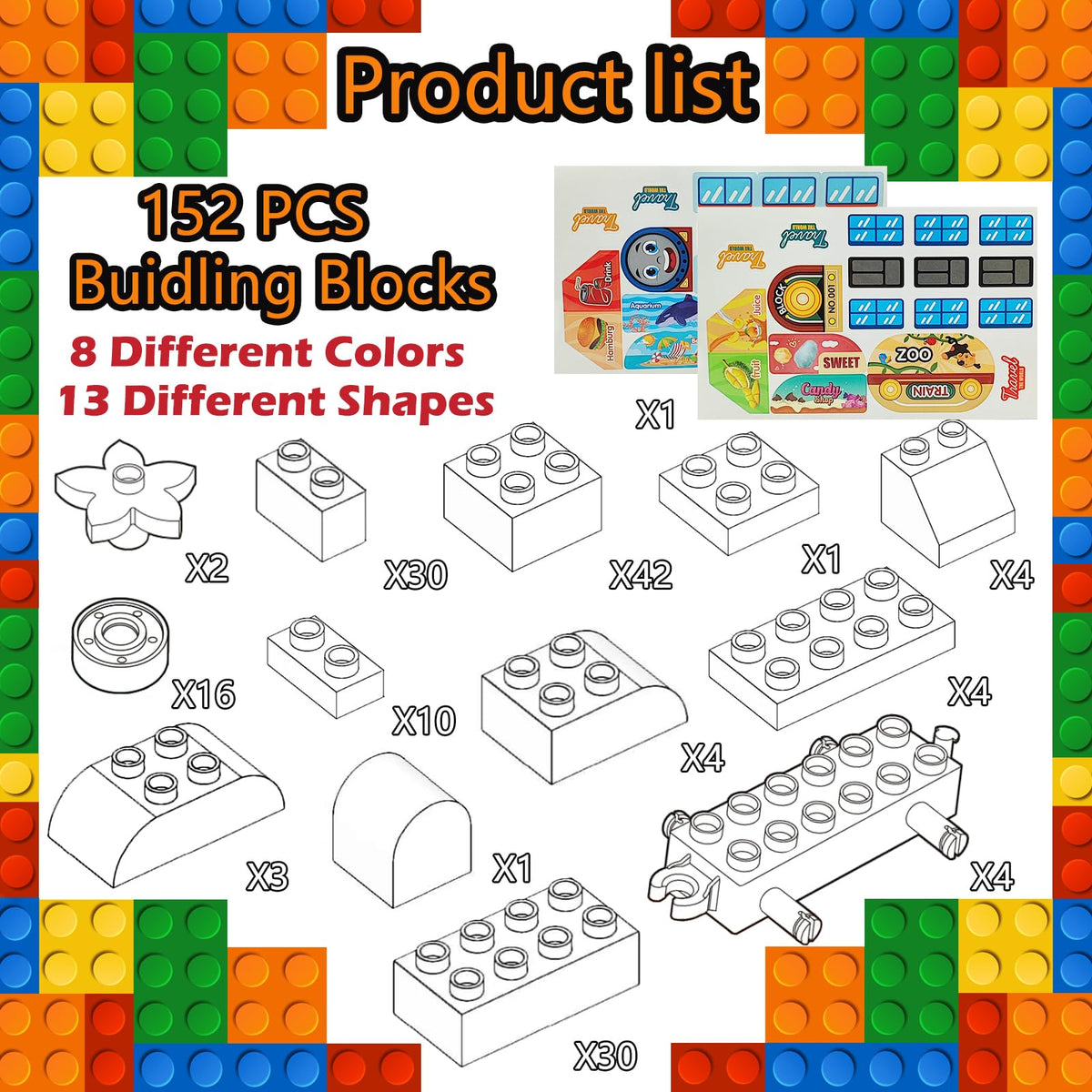 CONVENTEJOY large blocks with smooth ABS material for safe, easy grasp by little hands.