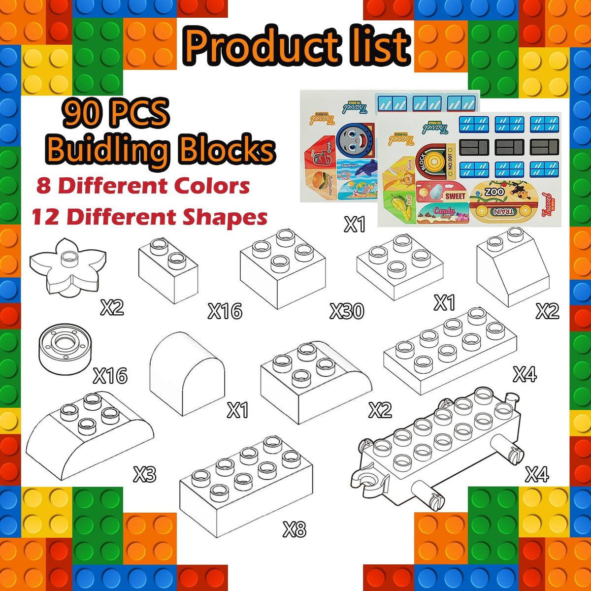 CONVENTEJOY colorful blocks in seven colors boost color recognition and design ideas.