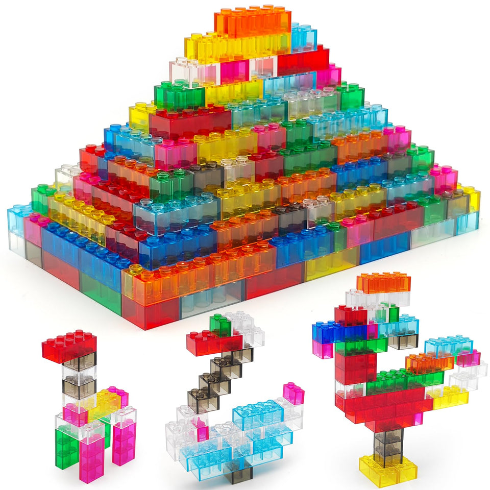 CONVENTEJOY crystal-clear bricks for vivid color play and creativity.