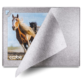 Coobe 1000-piece puzzle board with cover in gray provides portable puzzle setup and protection.