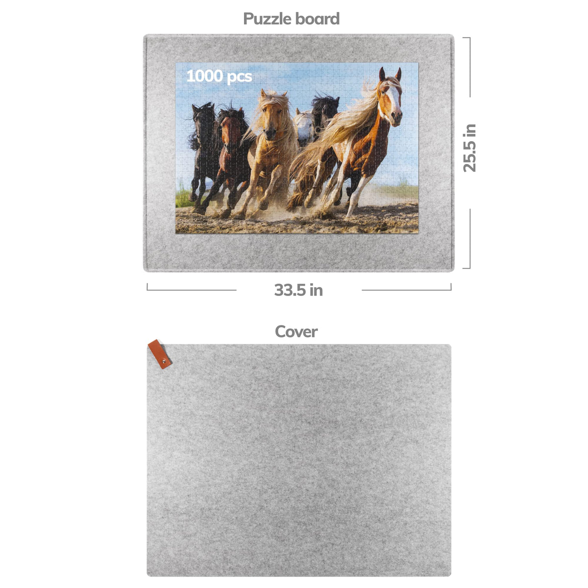Coobe puzzle mat gray with marble texture enhances visibility for precise piece placement.