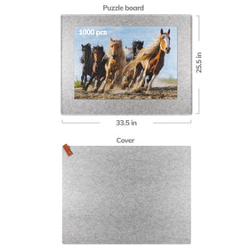 Coobe puzzle mat gray with marble texture enhances visibility for precise piece placement.