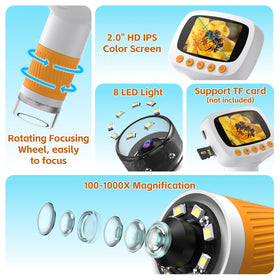 coobest 1000x magnification dial reveals tiny details