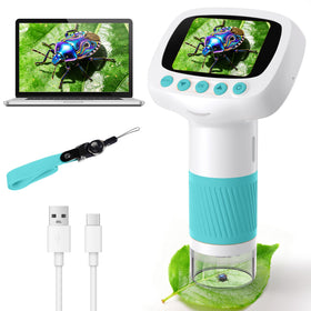 Coobest pocket kids microscope with a 2-inch screen for real-time observation