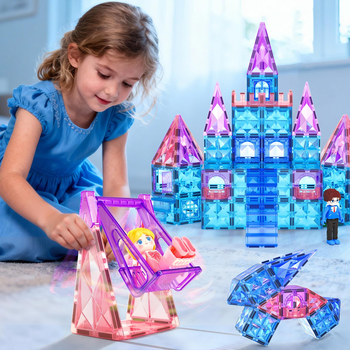 COODOO Diamond Tiles sparkling collection showcases shimmering shapes for endless play.